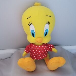Looney Tunes Tweety Bird Plush Stuffed Animal Heart Shirt Vintage 90s Nostalgia